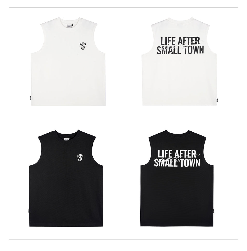 Small Town Kid Logo Print Sleeveless Tee