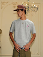 YADcrew Heart Puzzle Logo Print Rhinestone Tee