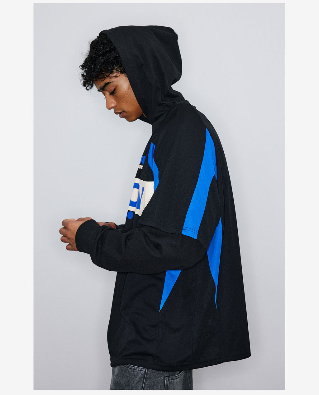 NOVACAM Soccer Jersey-Style Fake Two-Piece Hoodie