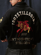 1807 Pegasus Jacquard Knit Zip Up Cowichan