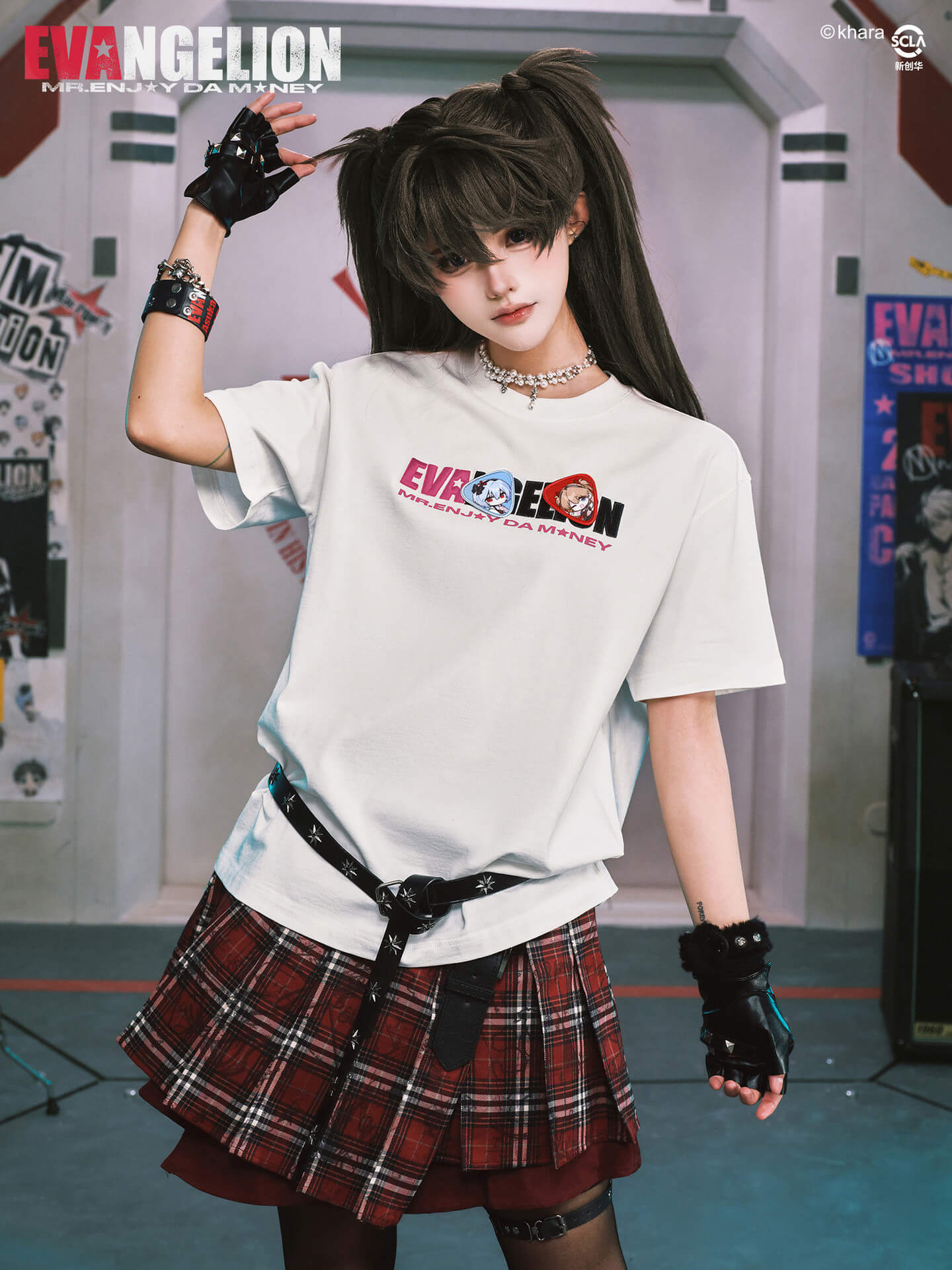 MEDM x EVA NEVER END Cute Character Velcro Patch Tee