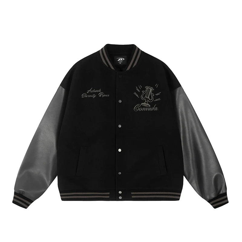 Achock Goddess Embroidery Varsity Jacket