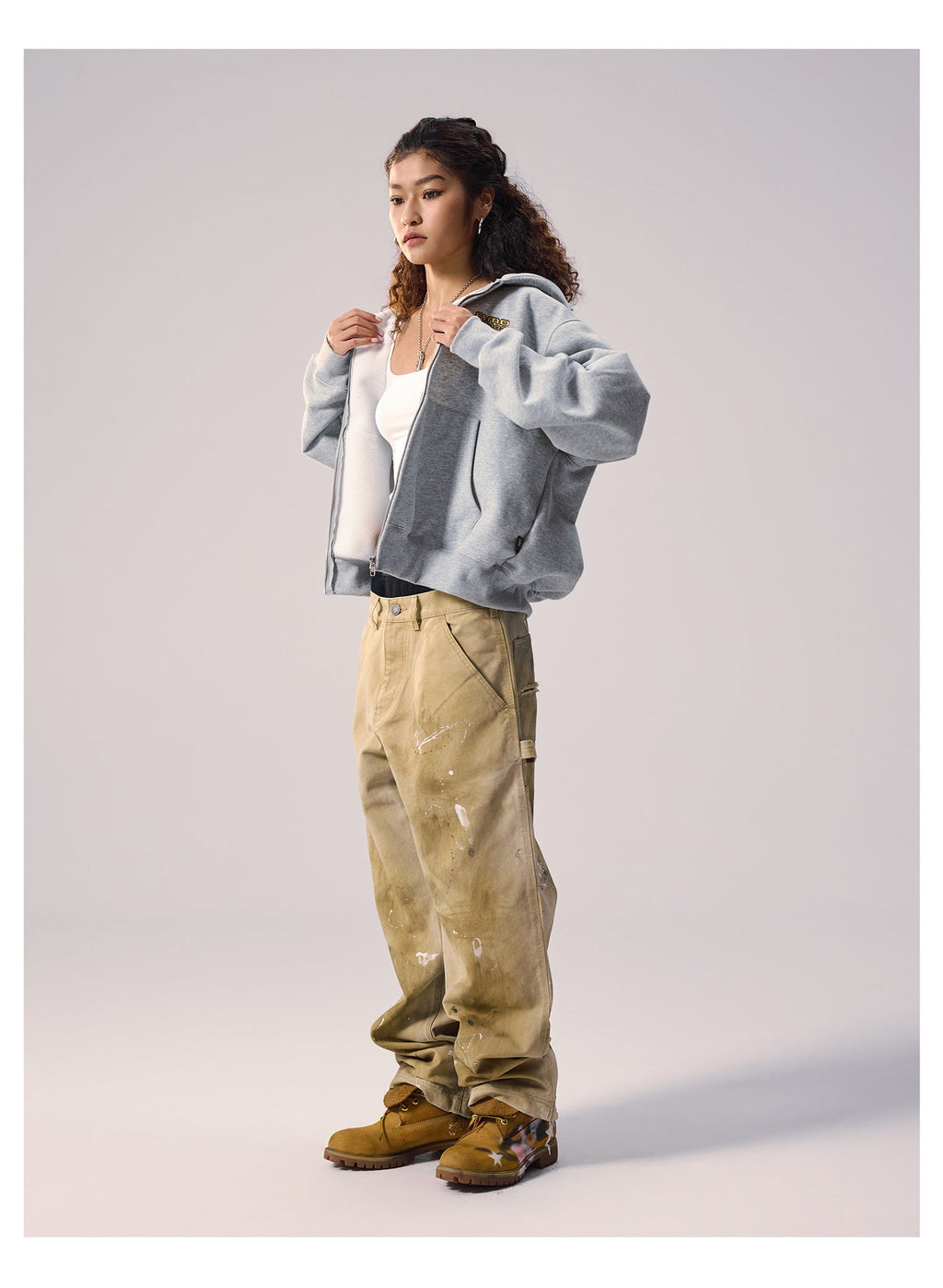 Remedy Terry Embroidery Zip Up Hoodie