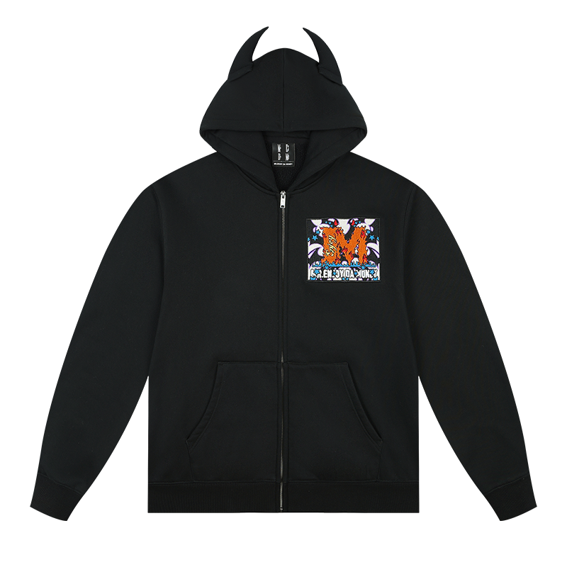 MEDM Angel & Devil Horns Zip-Up Hoodie