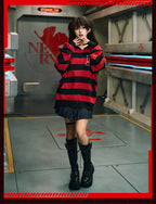 MEDM x EVA Lilith Stripe Zip-Up Knit Hoodie