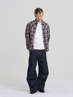 EVILKNIGHT(EK) Plaid Long Sleeve Western Shirt