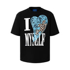 YADcrew Heart Puzzle Patchwork Lace Leopard Tee