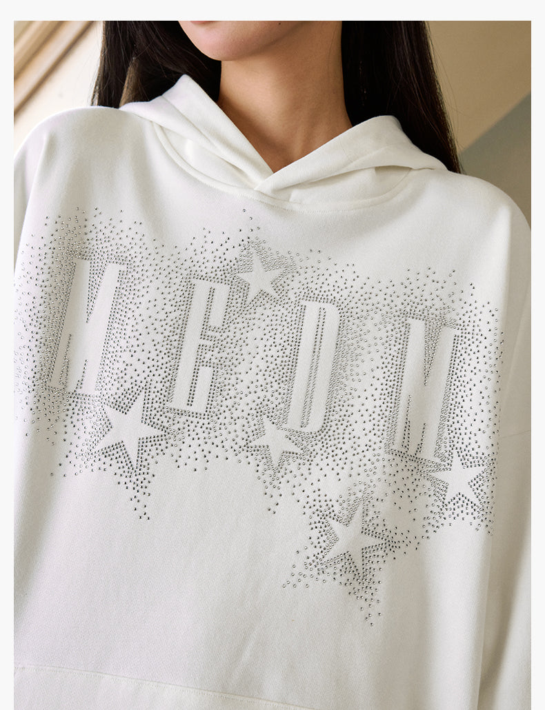 MEDM Rhinestone Star & Logo Hoodie
