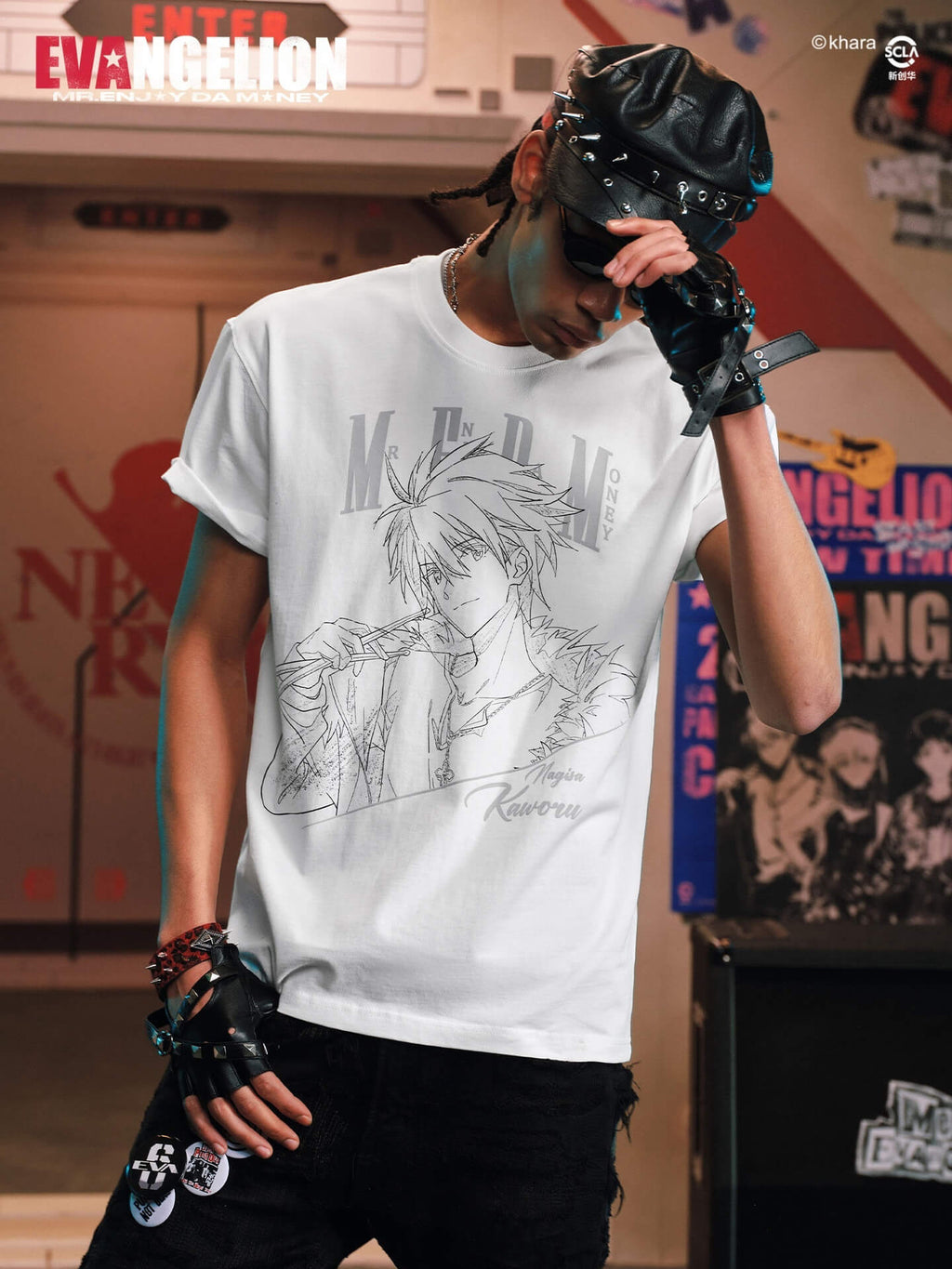 MEDM x EVA NEVER END Character Sketch Graphic Tee