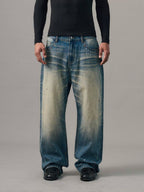 S45 Gemstone and Rhinestone Studded Washed Jeans
