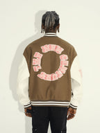 Harsh and Cruel 3D Ring Circular LOGO Embroidered Varsity Jacket