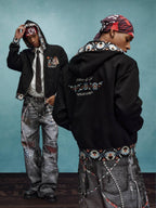 YADcrew x MEDM Ethnic Ribbed Zip Up Hoodie