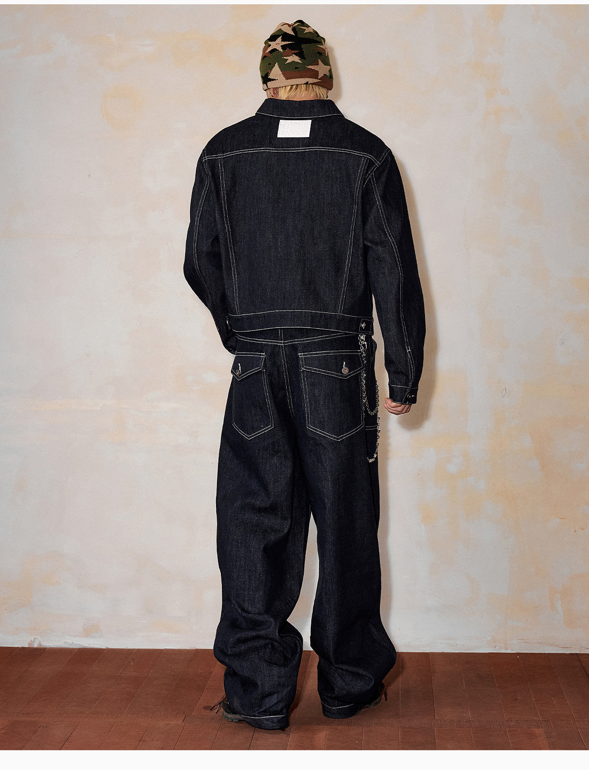 MEDM Embroidered Raw Denim Jacket