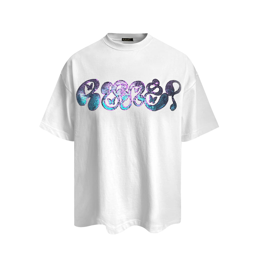 RUSURE Sequins Gradient Logo Tee
