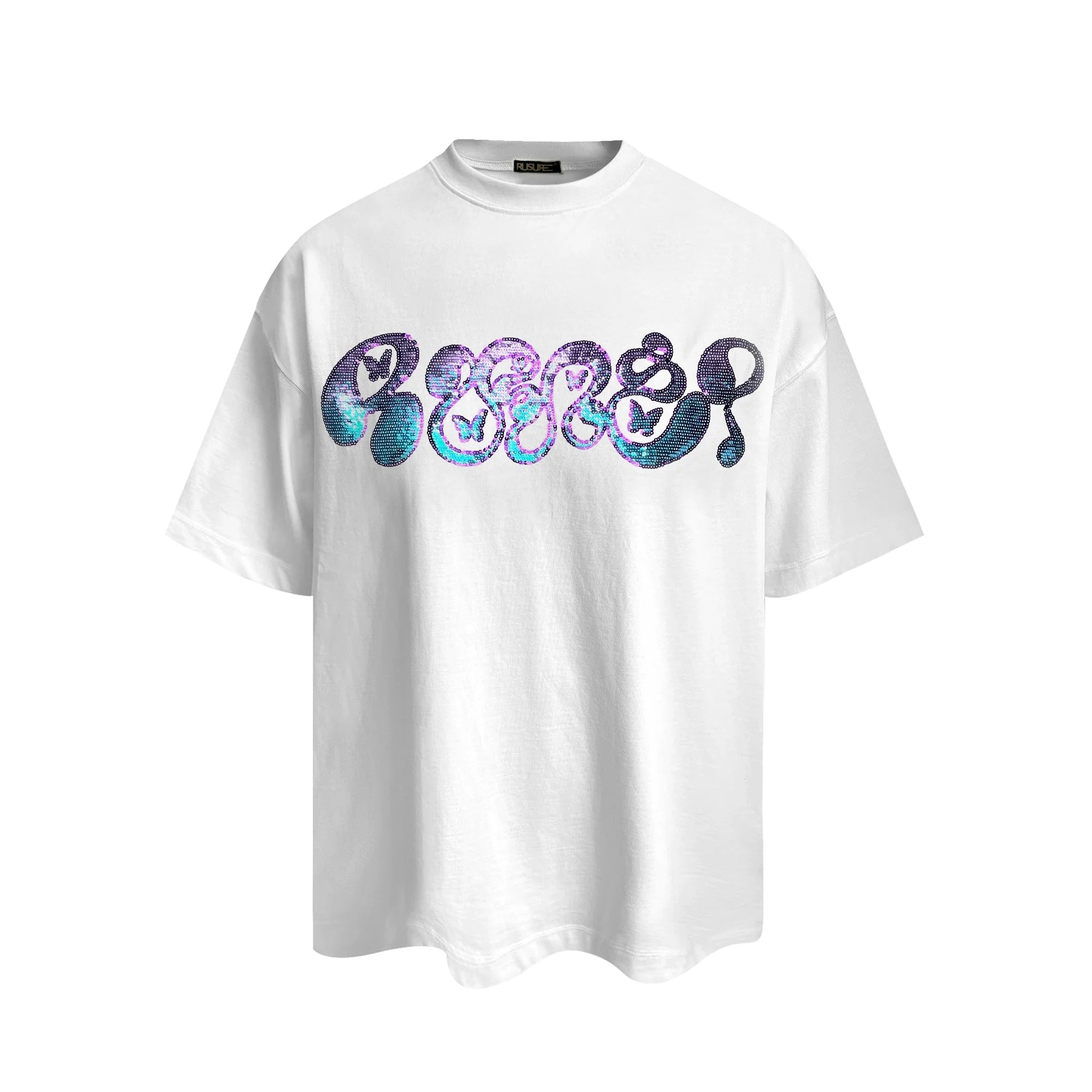 RUSURE Sequins Gradient Logo Tee