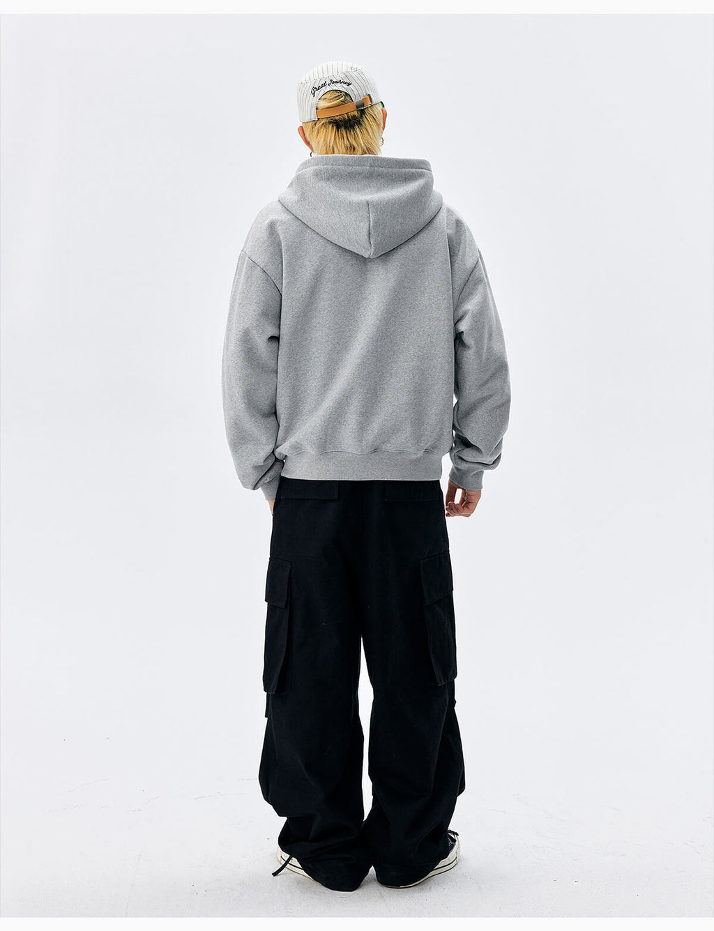 MEDM Flower Embroidered Zip Up Hoodie