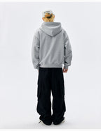 MEDM Flower Embroidered Zip Up Hoodie