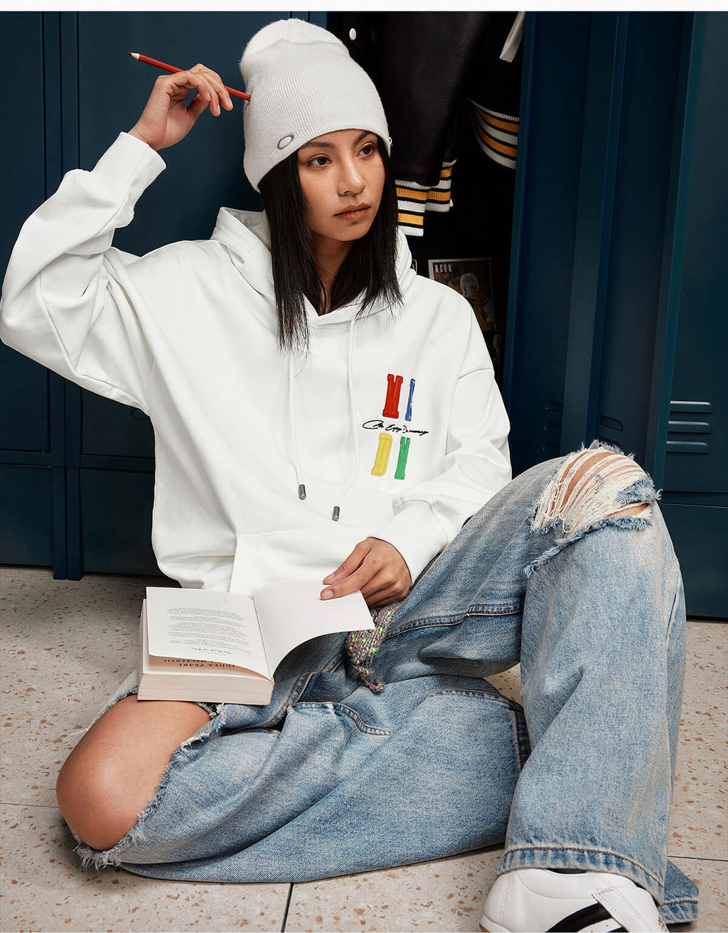 MEDM Rainbow Embossed Logo Hoodie