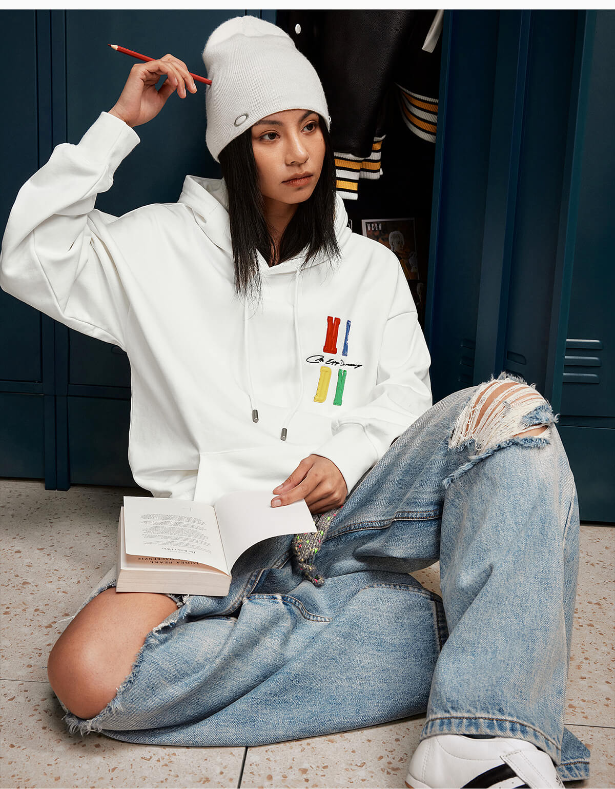 MEDM Rainbow Embossed Logo Hoodie