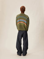 EVILKNIGHT(EK) Rainbow Circle Pattern Knit Sweater