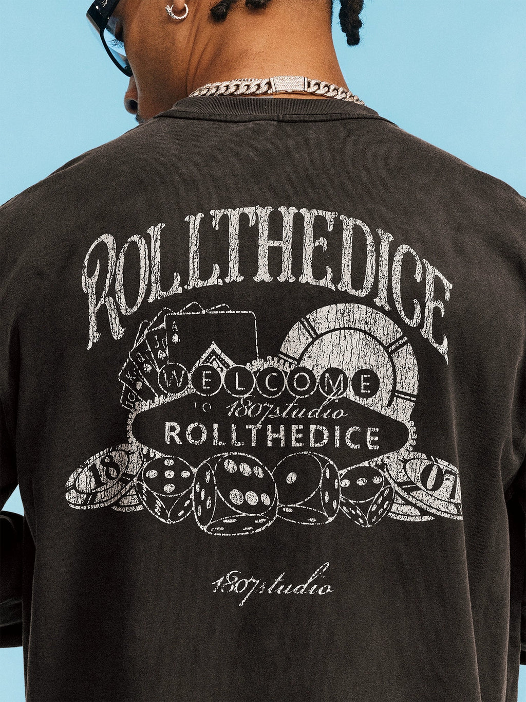 1807 Dice Old Print Aged Long Sleeve Tee