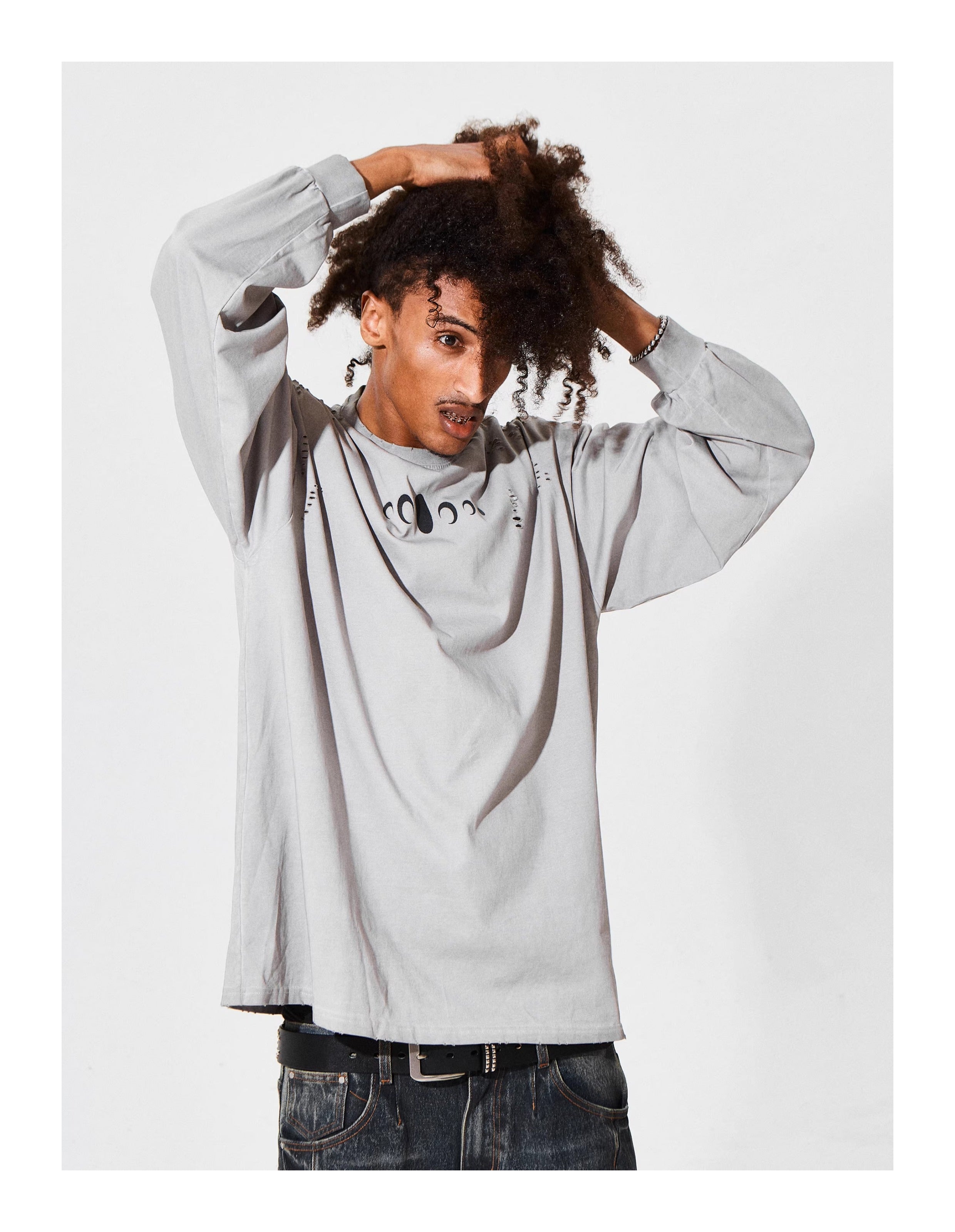 KARMANISTIC Standard Logo Washed Distressed Long Sleeve Tee