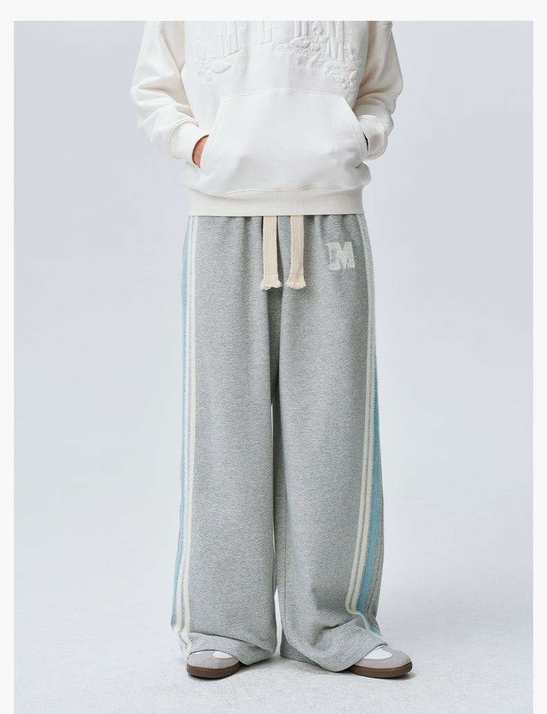 MEDM Side Stripe Four-Bar Drawstring Baggy Sweatpants
