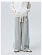 MEDM Side Stripe Four-Bar Drawstring Baggy Sweatpants