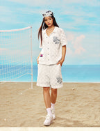 MEDM x STK Patch Embroidery Open Knit Short Sleeve Shirt