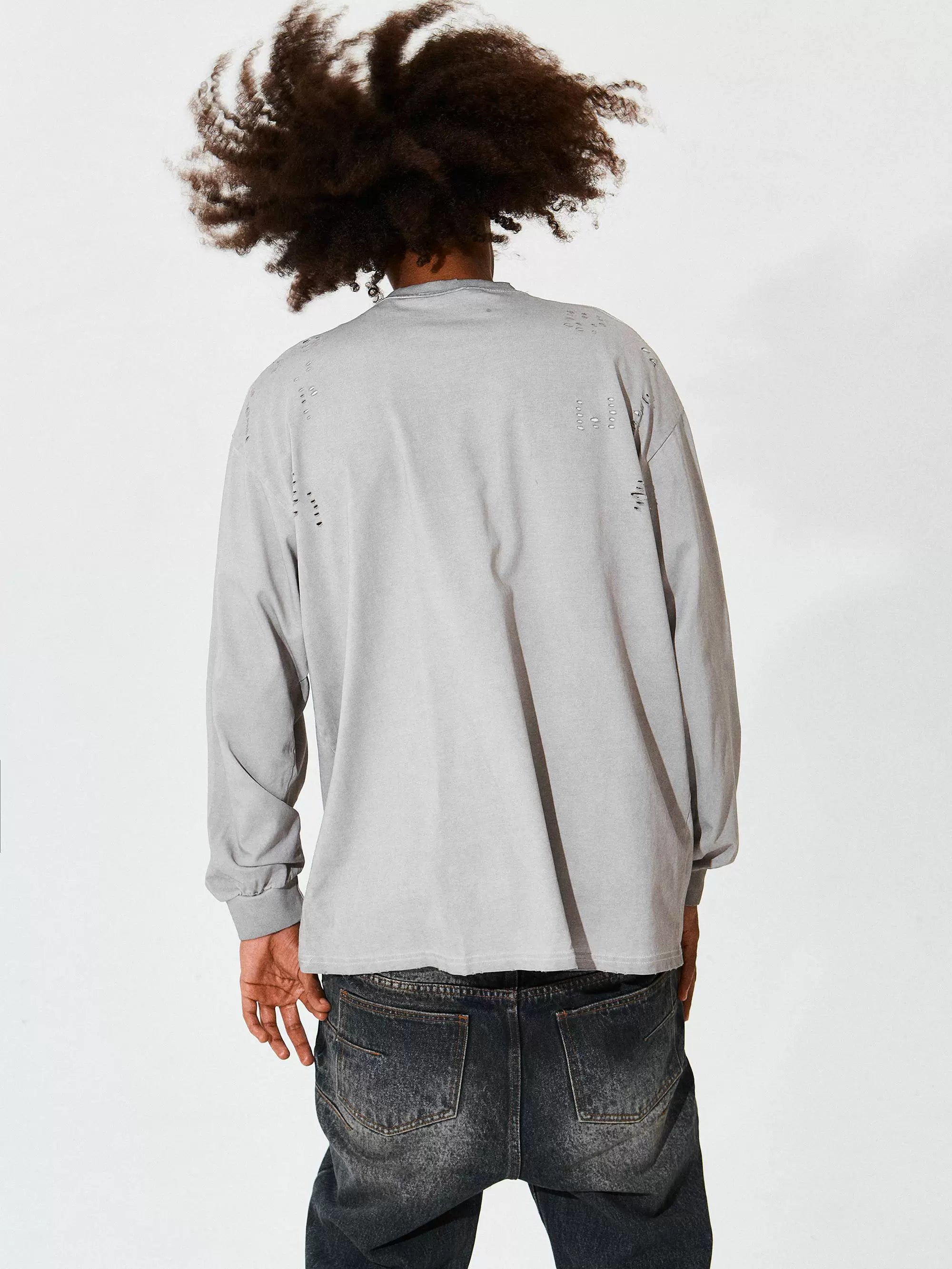 KARMANISTIC Standard Logo Washed Distressed Long Sleeve Tee