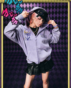 MEDM × JOJO Washed Graphic Print Zip Up Hoodie
