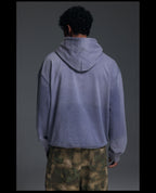 NOVACAM Washed Distressed Black Circle Hoodie