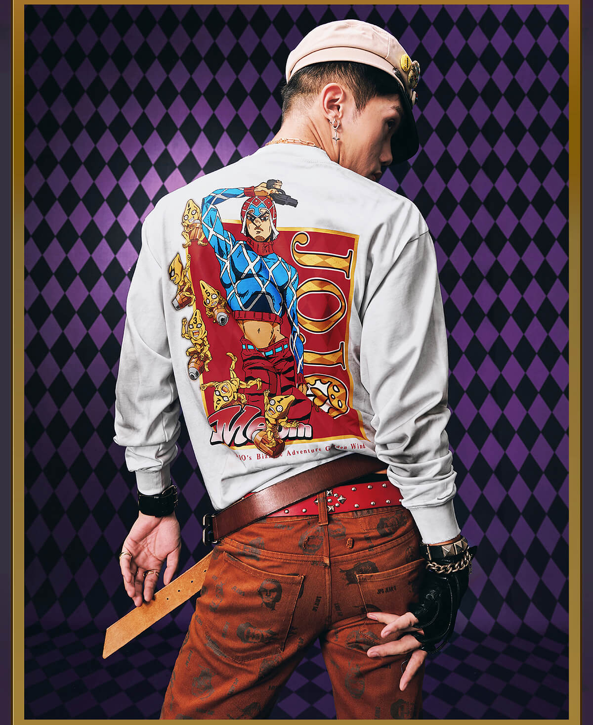 MEDM × JOJO Washed Distressed Character Print Long Sleeve Tee