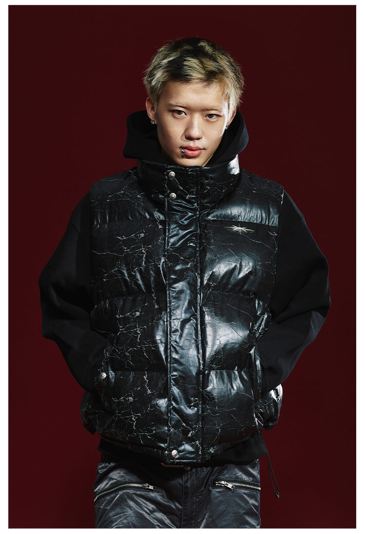 Remedy Cracked Design Puffer Vest