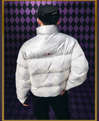 MEDM × JOJO Color Block Diamond Plaid Down Jacket