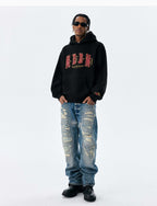 MEDM Animal Leather Logo Patch Hoodie