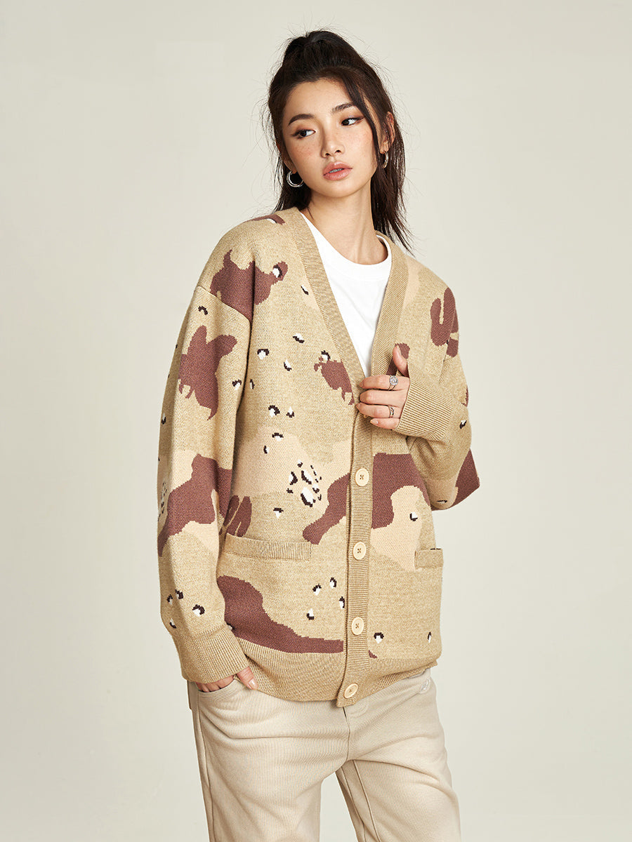 VOTE Desert Camouflage Knit Cardigan