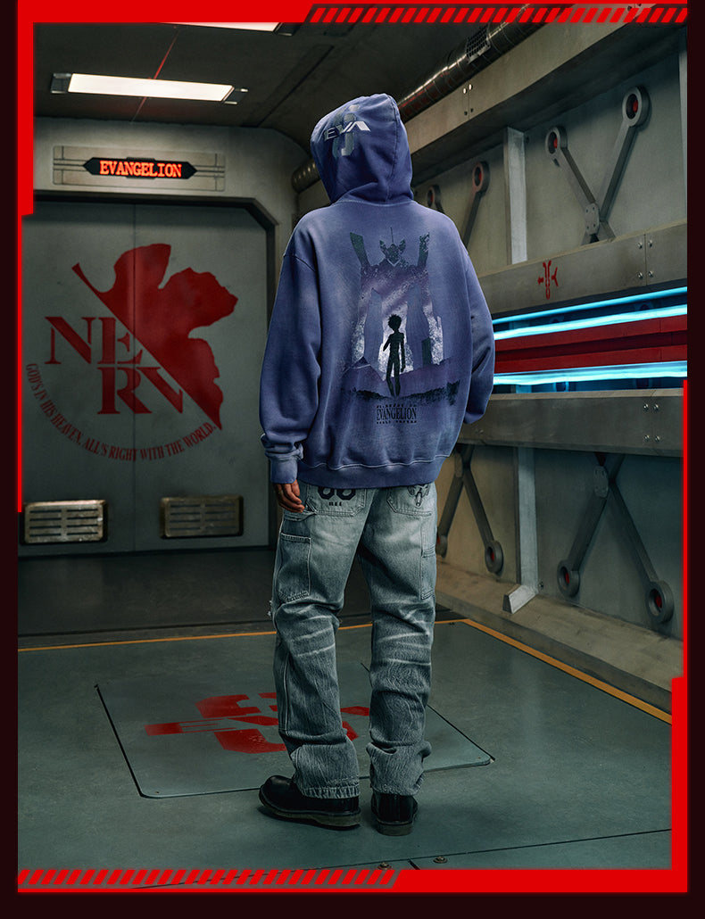 MEDM x EVA Evangelion Washed Zip-Up Hoodie