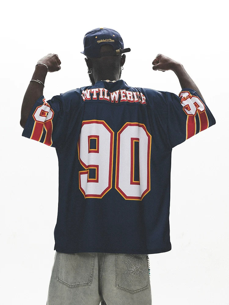 UNTILWERICH Vintage Graphic Mesh Hockey Jersey
