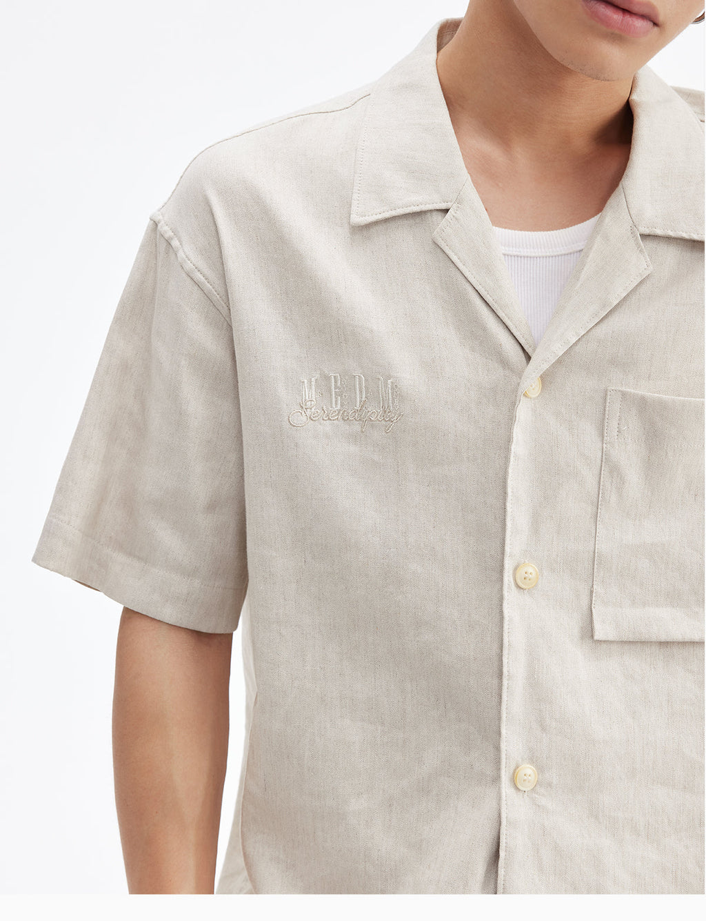 MEDM Linen Cuban Collar Shirt