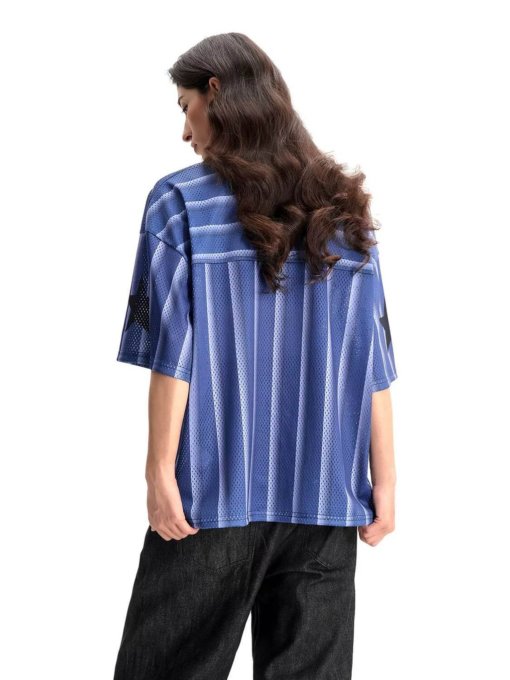 F3F Select Striped Mesh V Neck Short Sleeve Soccer Jersey