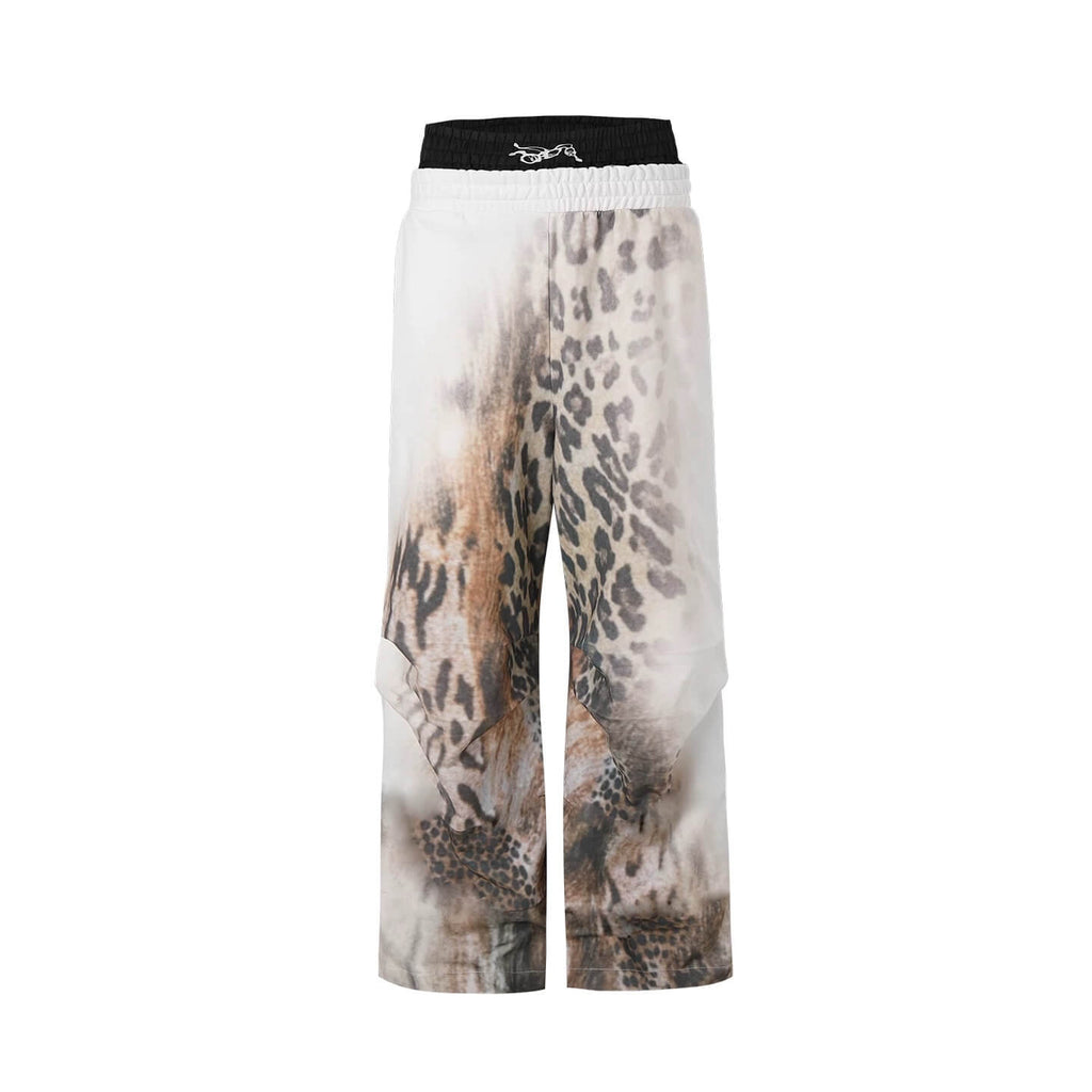 Night Lab Leopard Print Double Waistband Sweatpants