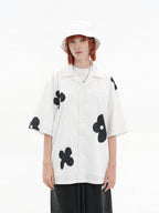 Harsh and Cruel Handpainted Flowers Printed Cuban Shirt