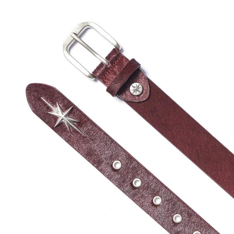 Remedy Star Studded Cowhide Leather Belt
