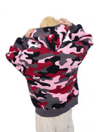 AFGK Pink Camouflage Zip-Up Knit Hoodie