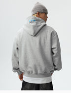 MEDM Flame Rhinestone Embellished Hoodie