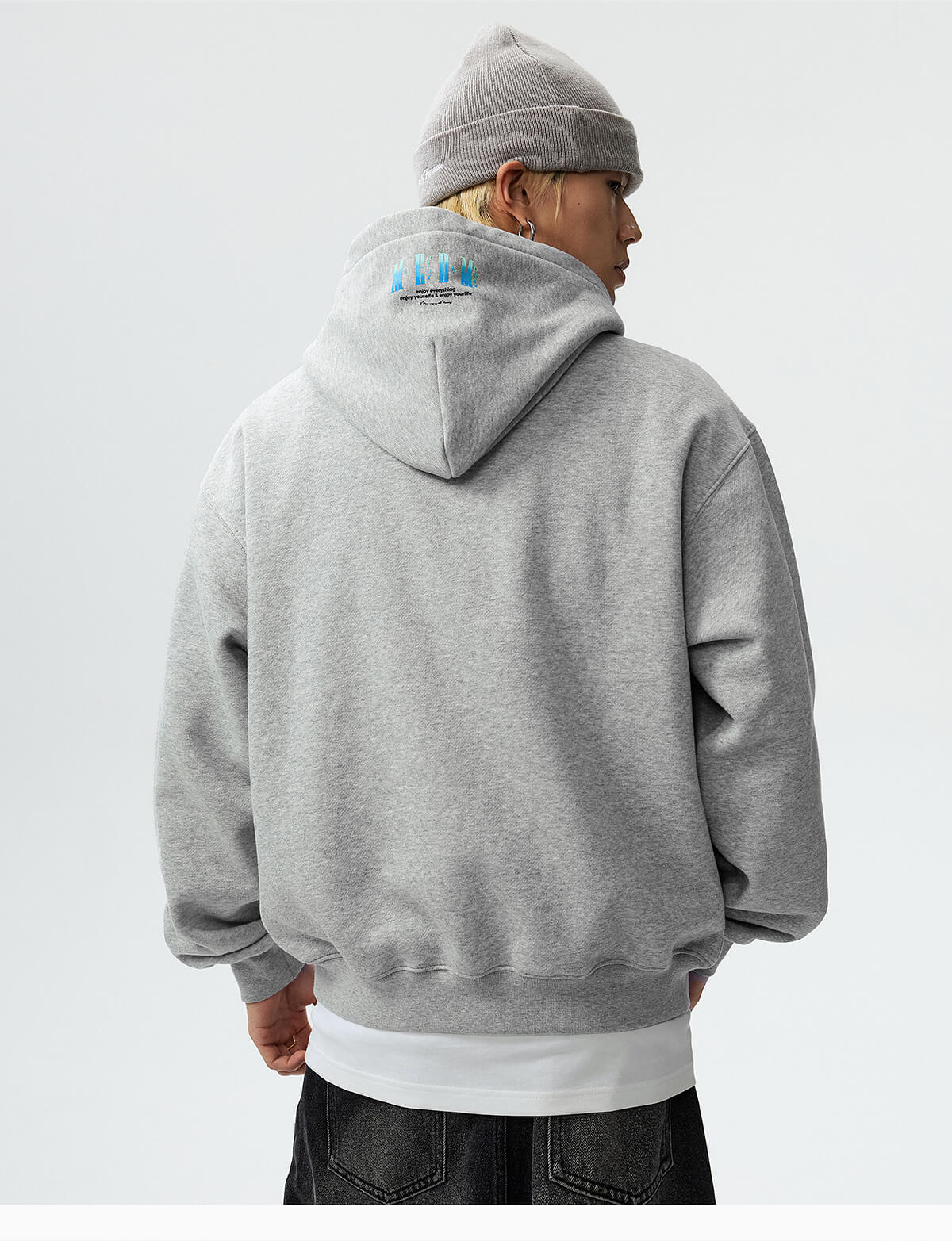 MEDM Flame Rhinestone Embellished Hoodie