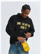 MEDM Basic Letter Logo Suede Hoodie
