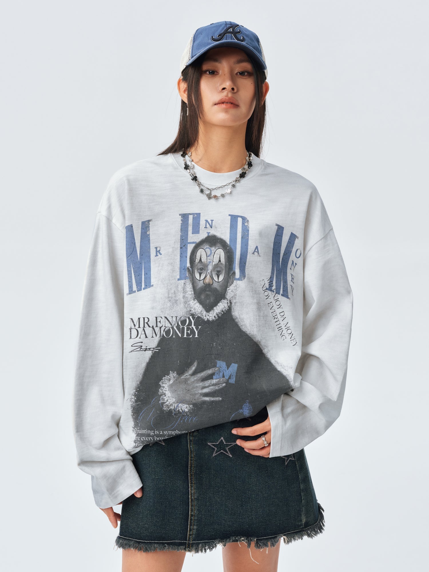MEDM Clown Oil Painting Long Sleeve Tee