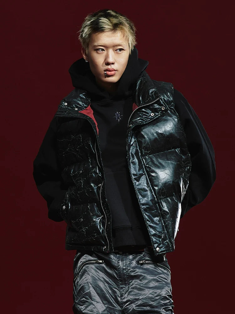 Remedy Cracked Design Puffer Vest